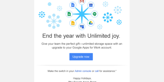 'Unlimited Joy' AdWords Email for Google