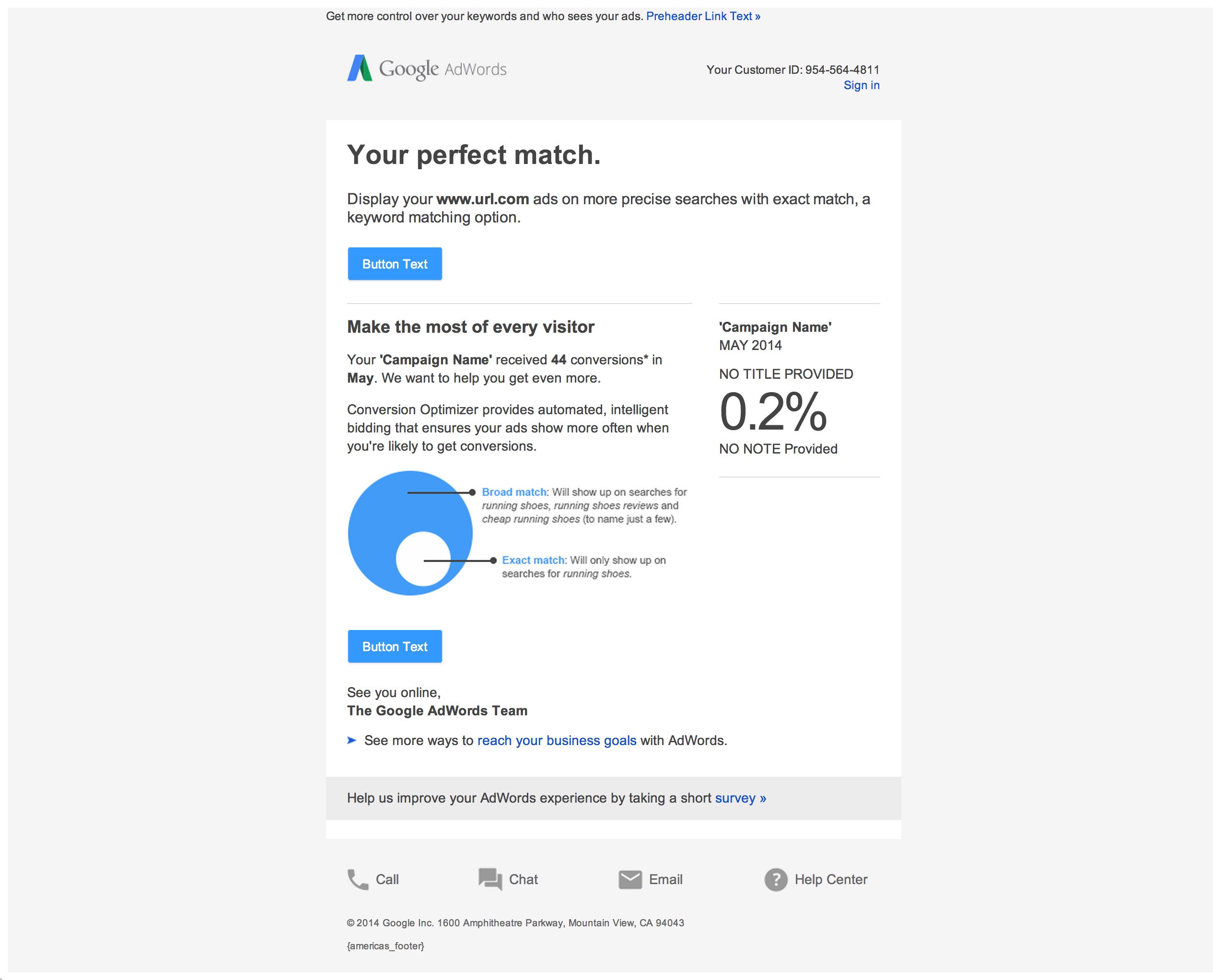 Boe Gatiss - 'Your Perfect Match' Email for Google AdWords