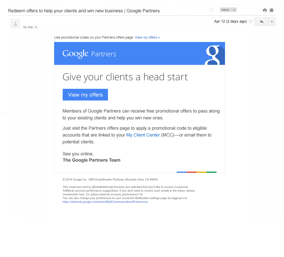 Boe Gatiss - 'Head Start' email for Google