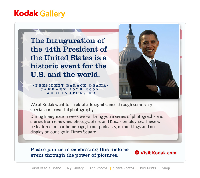 Obama Email for Kodak Gallery