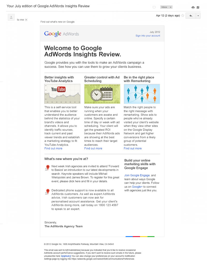 Google-AdWords-Engage-Newsletter